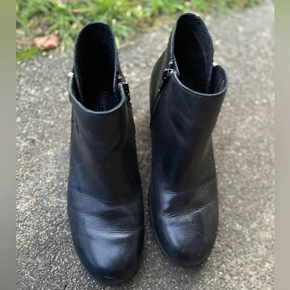Born Women's Phobos Black Leather Ankle-High Leather Heel Boot Sz 6 - Picture 7 of 10